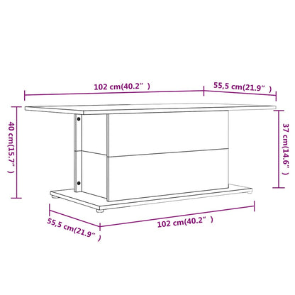 810313 vidaXL Coffee Table High Gloss White 102x55,5x40 cm Engineered Wood