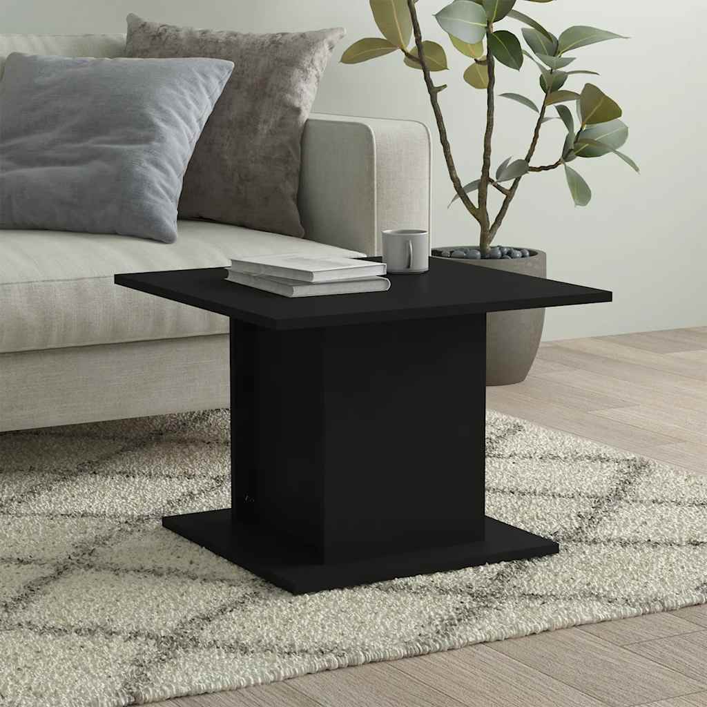 vidaXL Coffee Table Black 55,5x55,5x40 cm Engineered Wood