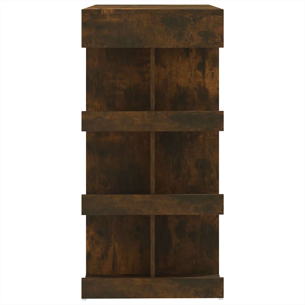vidaXL Bar Table with Storage Rack Smoked Oak 100x50x101.5cm