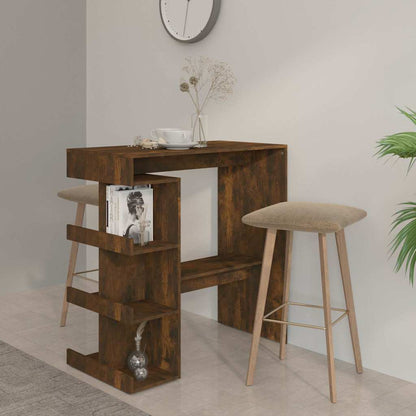 vidaXL Bar Table with Storage Rack Smoked Oak 100x50x101.5cm