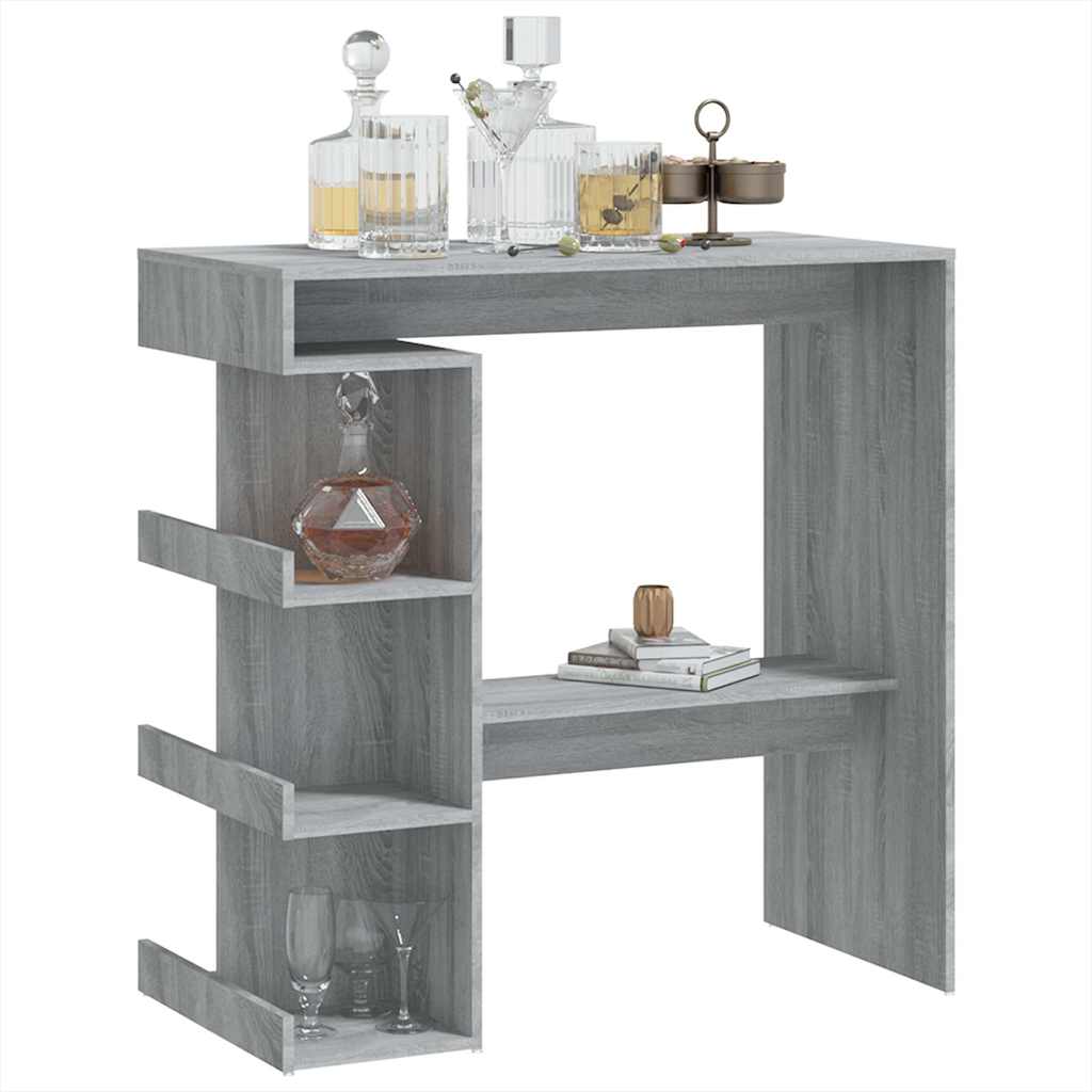 812961 vidaXL Bar Table with Storage Rack Grey Sonoma 100x50x101,5 cm
