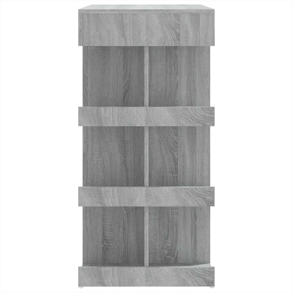 vidaXL Bar Table with Storage Rack Grey Sonoma 100x50x101.5 cm