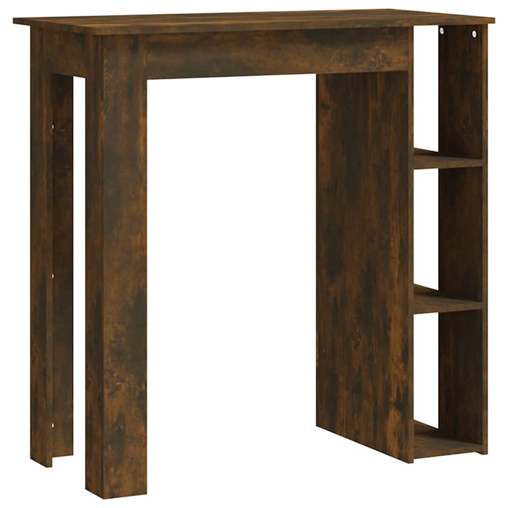 vidaXL Bar Table with Shelf Smoked Oak 102x50x103,5 cm Engineered Wood