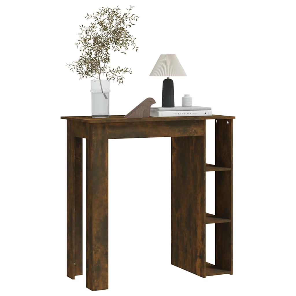 vidaXL Bar Table with Shelf Smoked Oak 102x50x103,5 cm Engineered Wood