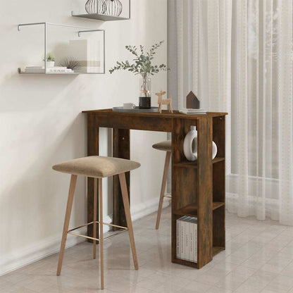 vidaXL Bar Table with Shelf Smoked Oak 102x50x103,5 cm Engineered Wood