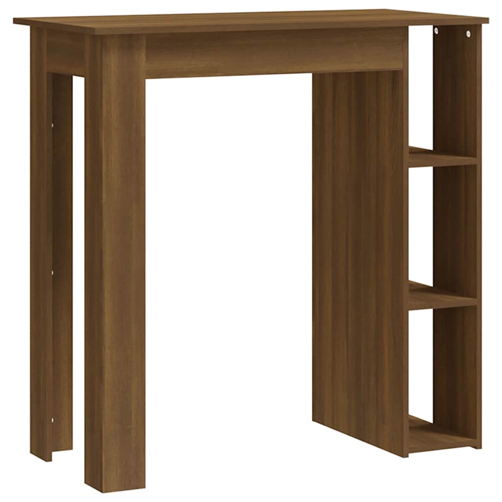 vidaXL Bar Table with Shelf Brown Oak 102x50x103,5 cm Engineered Wood