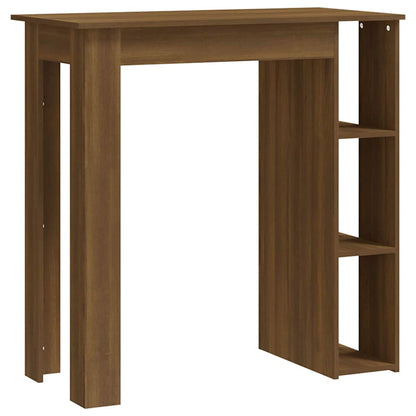 vidaXL Bar Table with Shelf Brown Oak 102x50x103,5 cm Engineered Wood