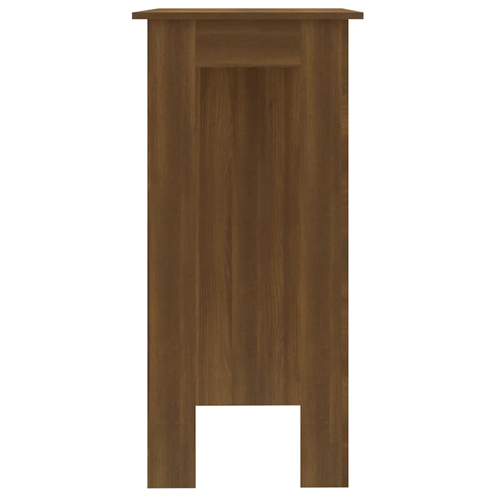vidaXL Bar Table with Shelf Brown Oak 102x50x103,5 cm Engineered Wood
