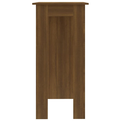 vidaXL Bar Table with Shelf Brown Oak 102x50x103,5 cm Engineered Wood