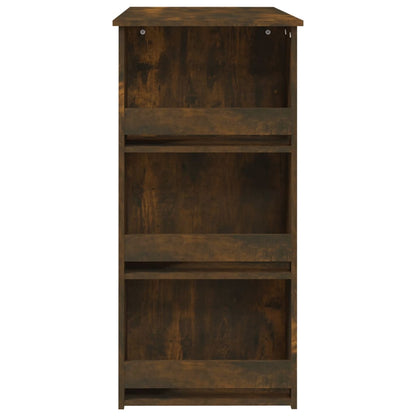 vidaXL Bar Table with Storage Rack Smoked Oak 102x50x103.5cm Engineered Wood