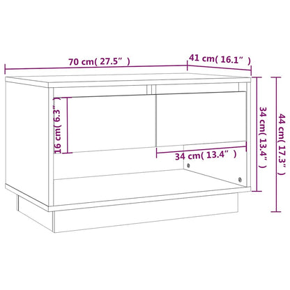 vidaXL TV Cabinet Brown Oak 70x41x44 cm Engineered Wood