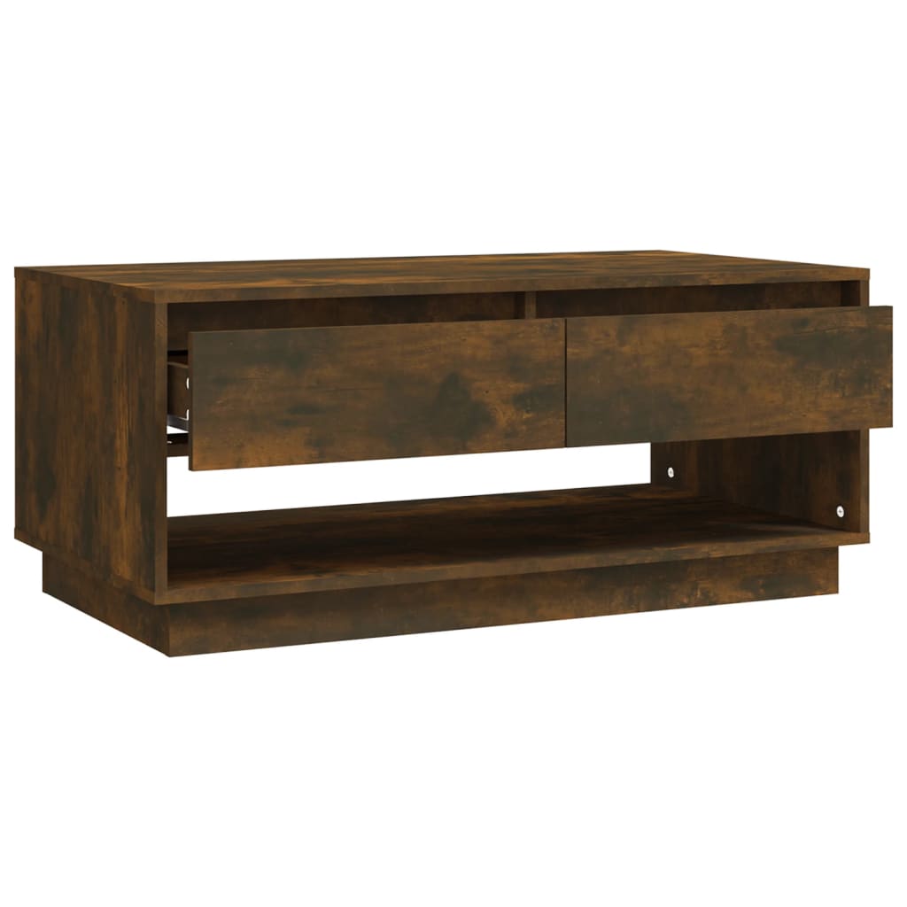 vidaXL Coffee Table Smoked Oak 102.5x55x44 cm Engineered Wood