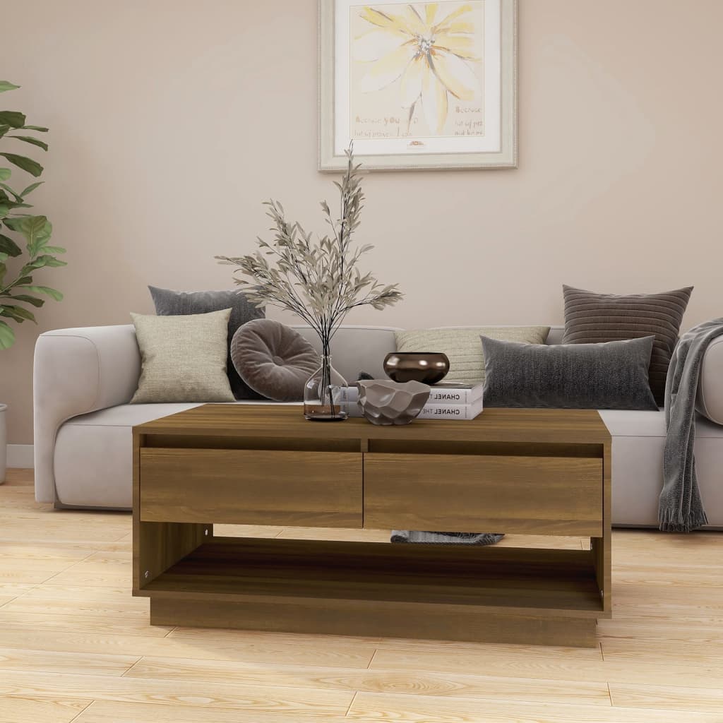 vidaXL Coffee Table Brown Oak 102.5x55x44 cm Engineered Wood