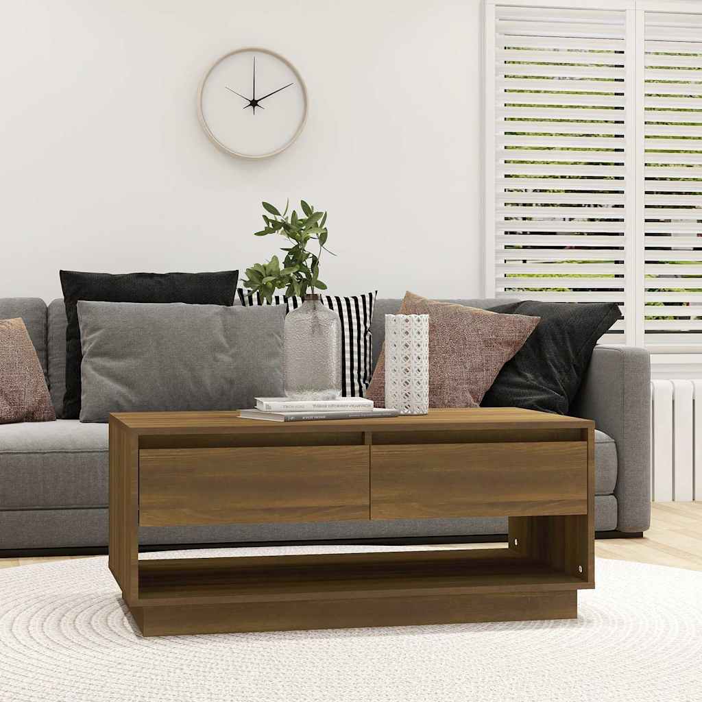vidaXL Coffee Table Brown Oak 102,5x55x44 cm Engineered Wood