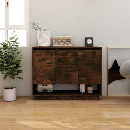 vidaXL Sideboard Smoked Oak 97x31x75 cm Engineered Wood
