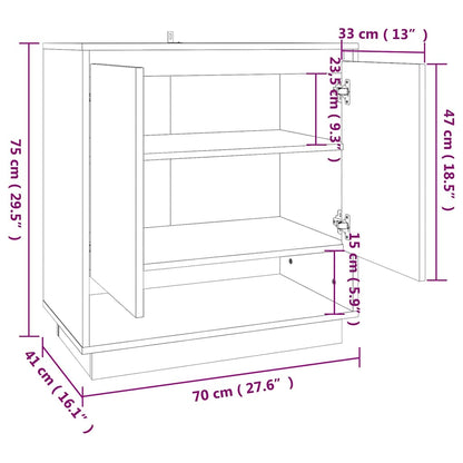 812990 vidaXL Sideboard Smoked Oak 70x41x75 cm Engineered Wood