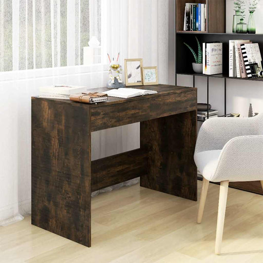 vidaXL Desk Smoked Oak 101x50x76,5 cm Engineered Wood