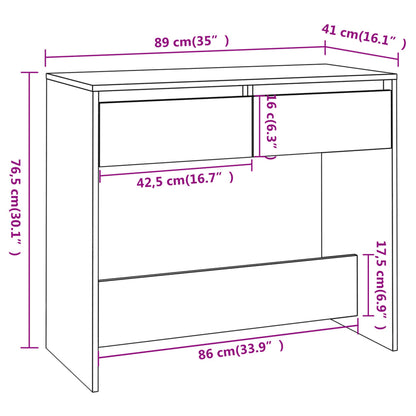 vidaXL Console Table Grey Sonoma 89x41x76.5 cm Engineered Wood