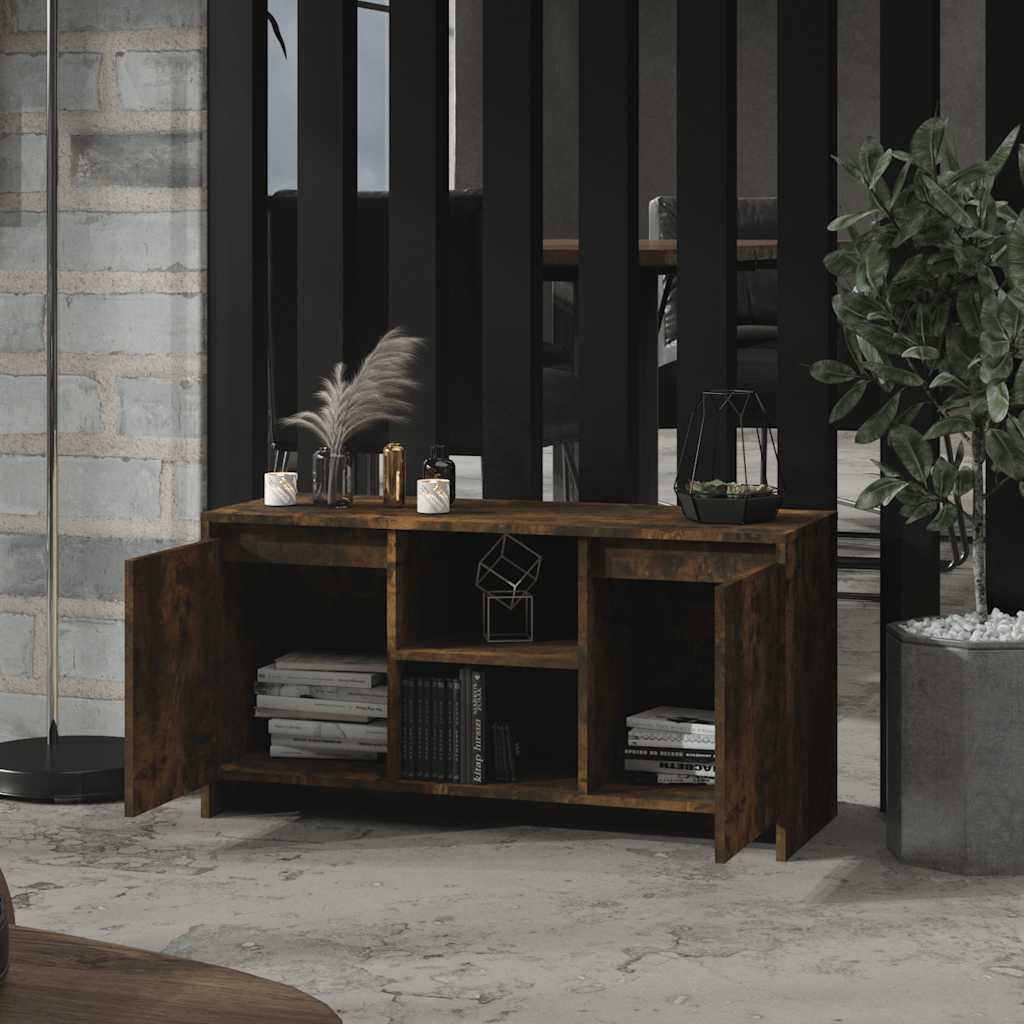 vidaXL TV Cabinet Smoked Oak 102x37.5x52.5 cm Engineered Wood