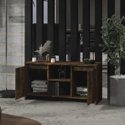 vidaXL TV Cabinet Smoked Oak 102x37.5x52.5 cm Engineered Wood