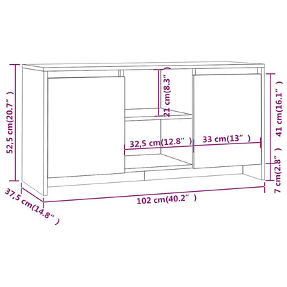 vidaXL TV Cabinet Smoked Oak 102x37.5x52.5 cm Engineered Wood
