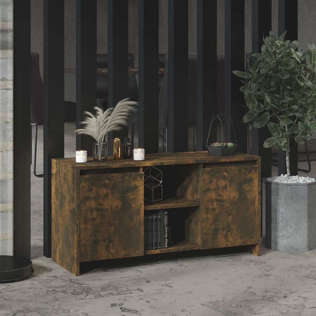 vidaXL TV Cabinet Smoked Oak 102x37.5x52.5 cm Engineered Wood