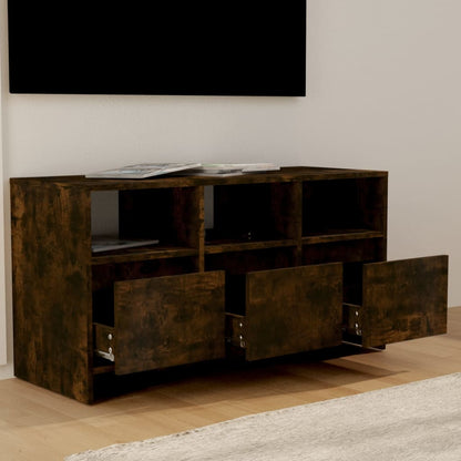 vidaXL TV Cabinet Smoked Oak 102x37.5x52.5 cm Engineered Wood