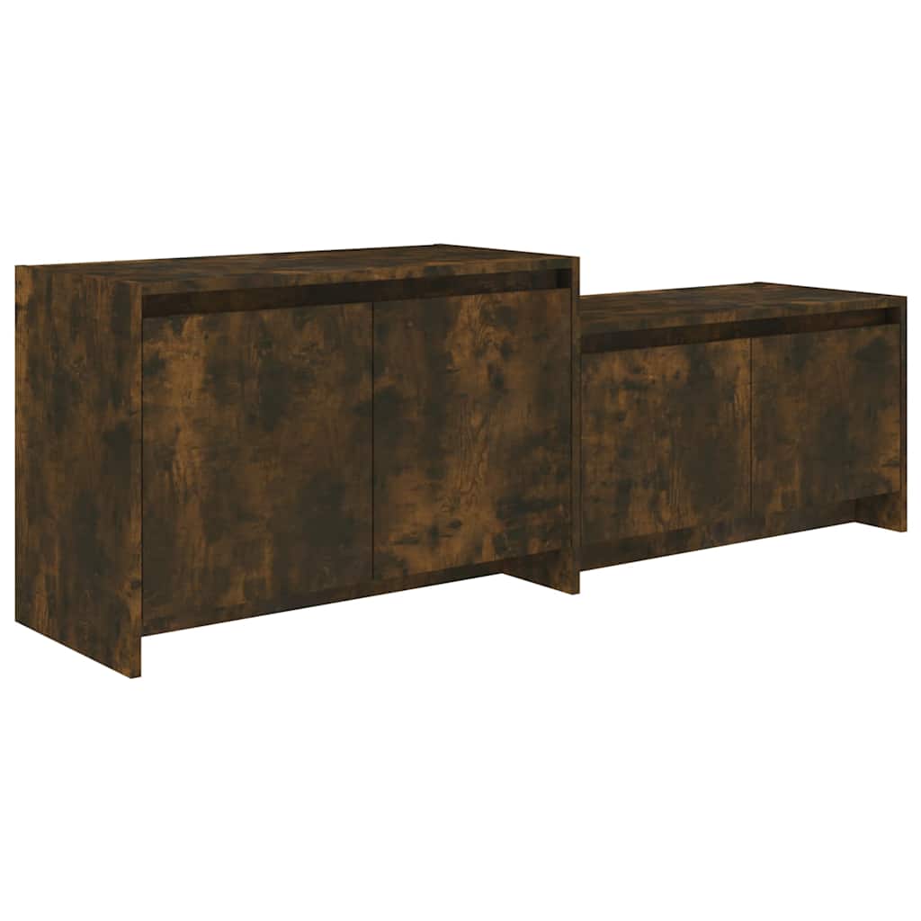 vidaXL TV Cabinet Smoked Oak 146,5x35x50 cm Engineered Wood