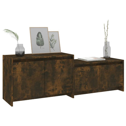vidaXL TV Cabinet Smoked Oak 146,5x35x50 cm Engineered Wood