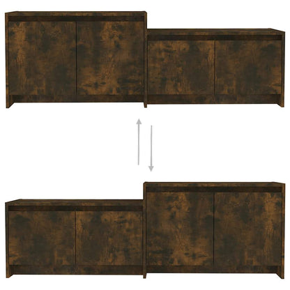 vidaXL TV Cabinet Smoked Oak 146,5x35x50 cm Engineered Wood