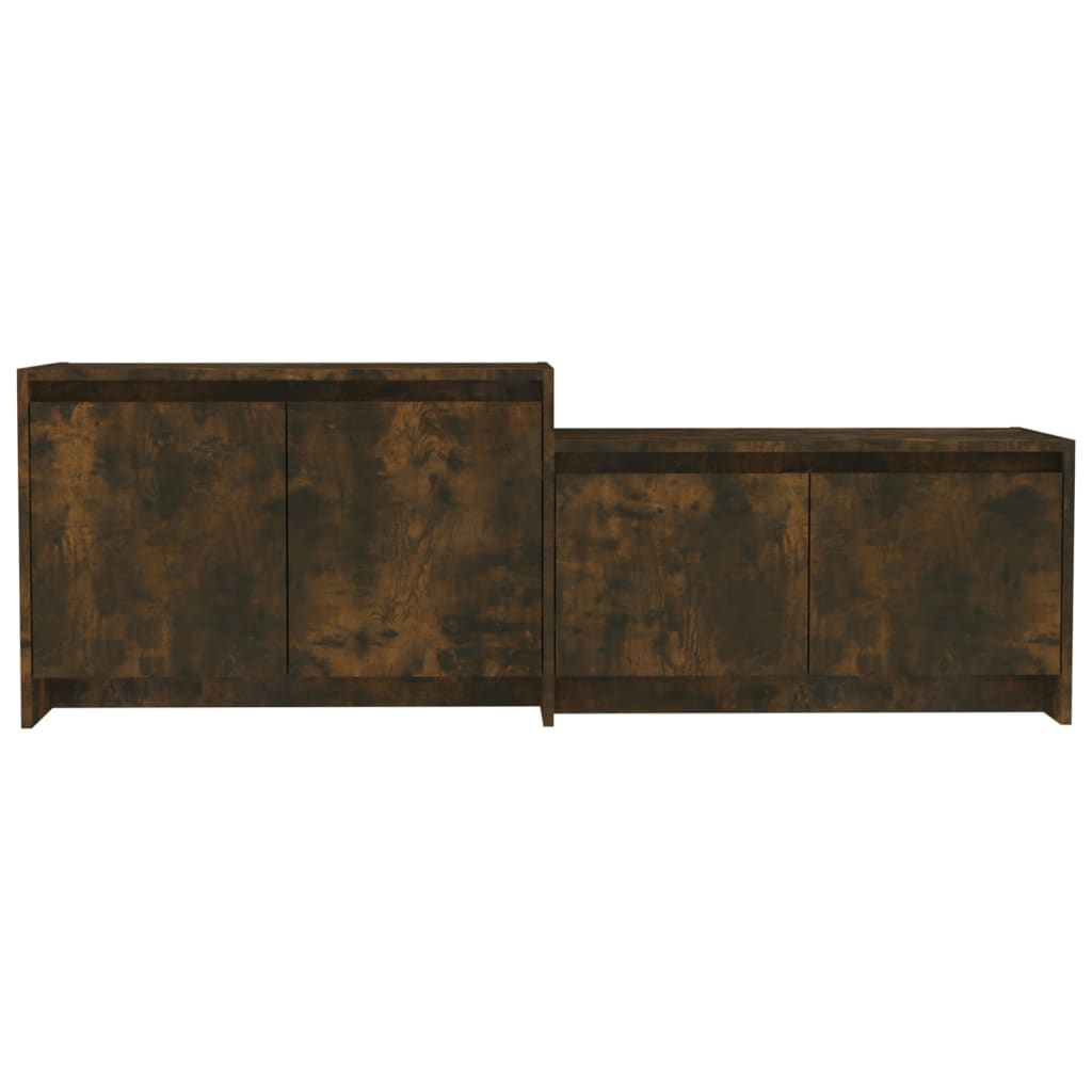 vidaXL TV Cabinet Smoked Oak 146.5x35x50 cm Engineered Wood