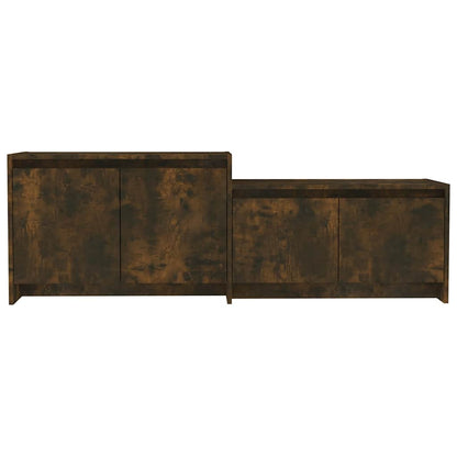 vidaXL TV Cabinet Smoked Oak 146,5x35x50 cm Engineered Wood