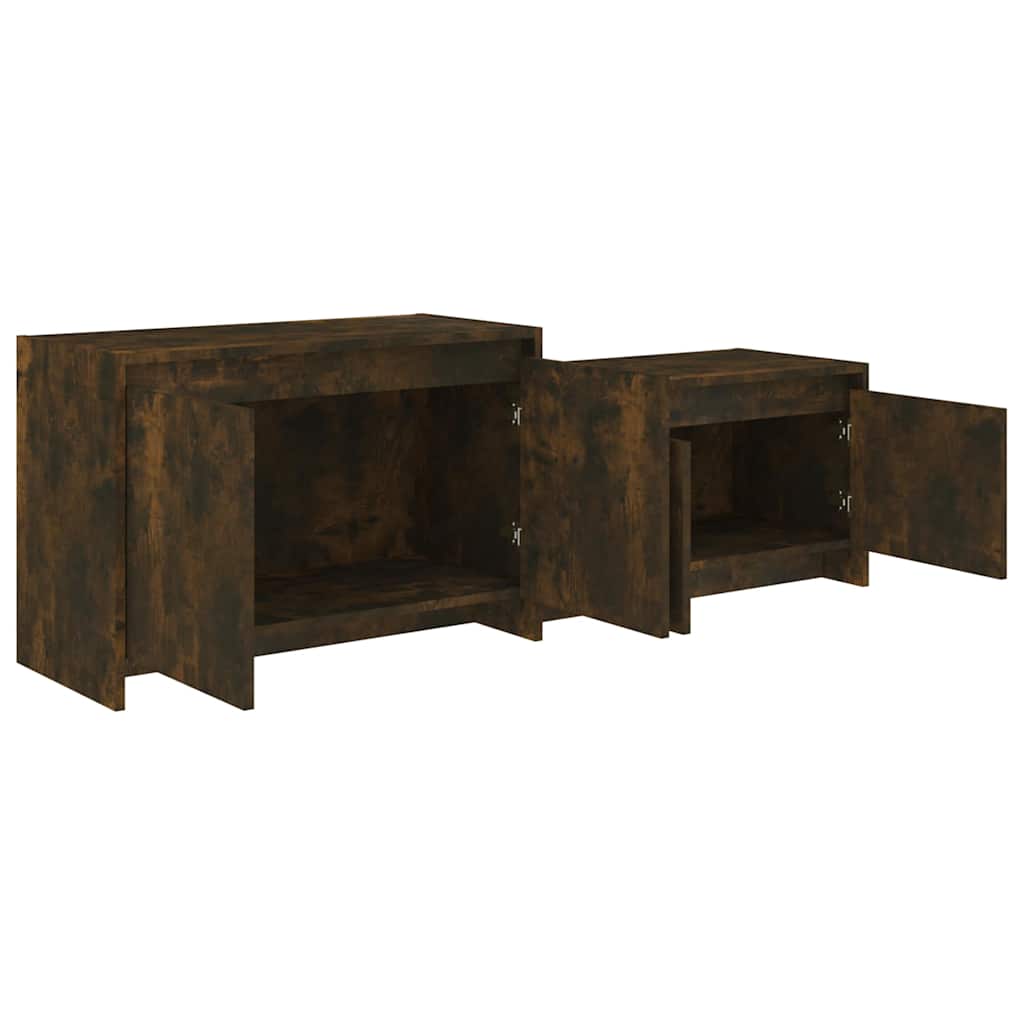 vidaXL TV Cabinet Smoked Oak 146,5x35x50 cm Engineered Wood