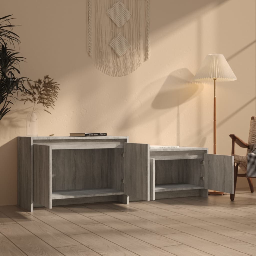 vidaXL TV Cabinet Grey Sonoma 146.5x35x50 cm Engineered Wood