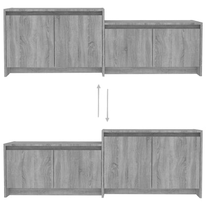 vidaXL TV Cabinet Grey Sonoma 146.5x35x50 cm Engineered Wood
