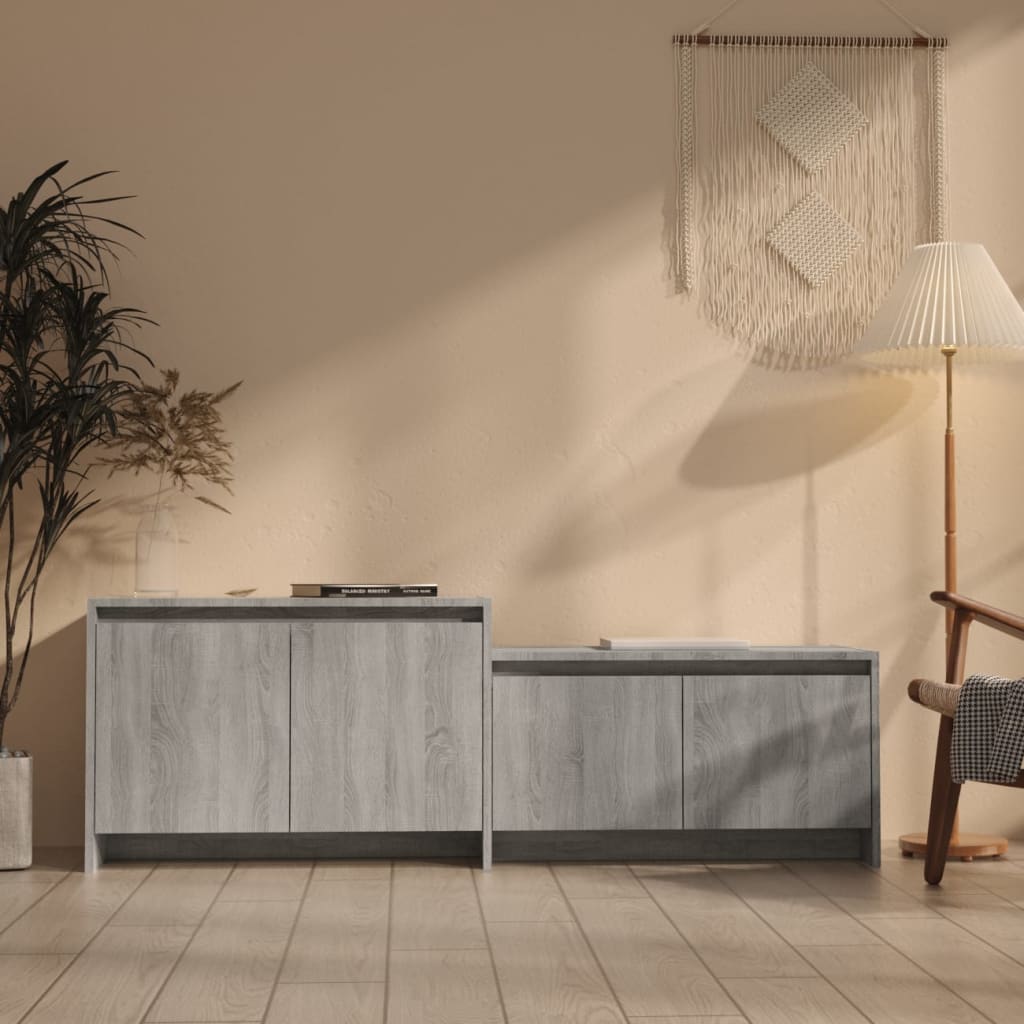 vidaXL TV Cabinet Grey Sonoma 146.5x35x50 cm Engineered Wood