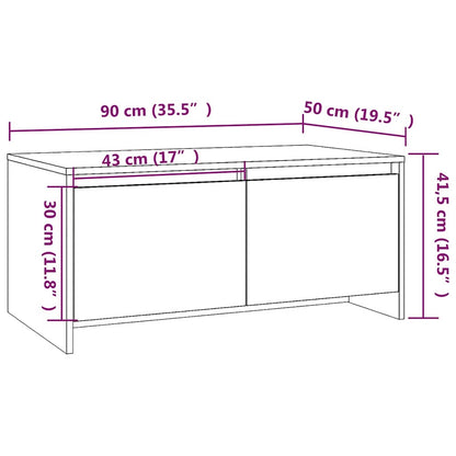 813030 vidaXL Coffee Table Grey Sonoma 90x50x41,5 cm Engineered Wood