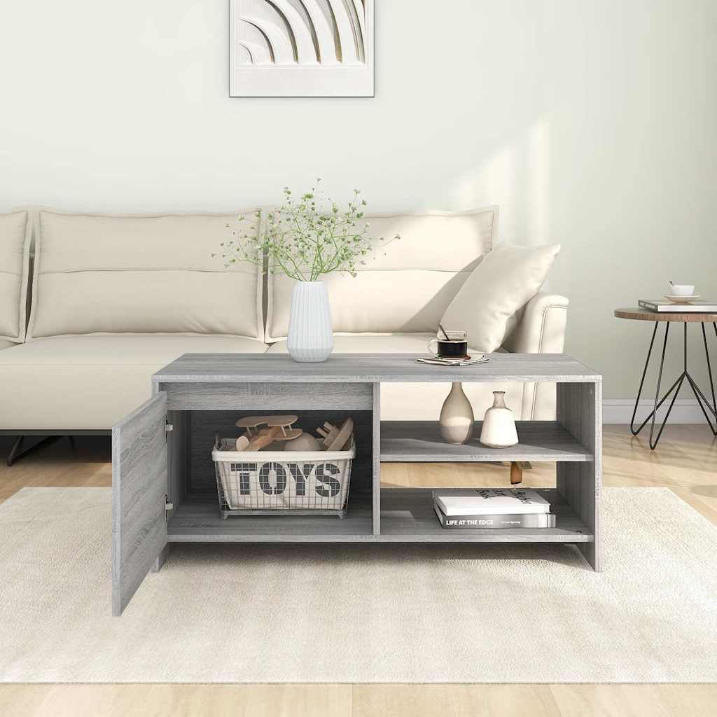vidaXL Coffee Table Grey Sonoma 102x50x45 cm Engineered Wood