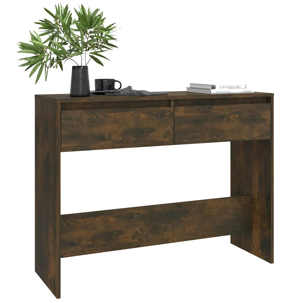 vidaXL Console Table Smoked Oak 100x35x76,5 cm Engineered Wood