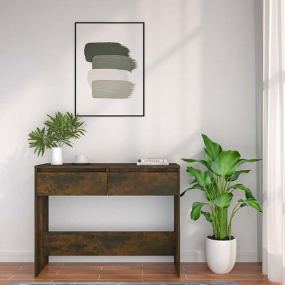 vidaXL Console Table Smoked Oak 100x35x76,5 cm Engineered Wood
