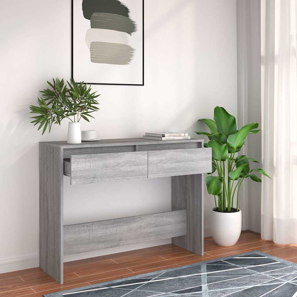 vidaXL Console Table Grey Sonoma 100x35x76,5 cm Engineered Wood