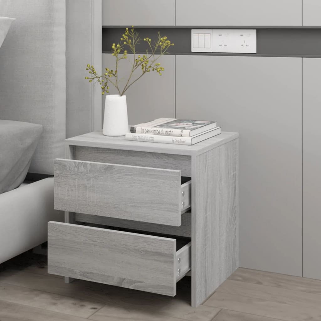 vidaXL Bedside Cabinet Grey Sonoma 45x34.5x44.5 cm Engineered Wood