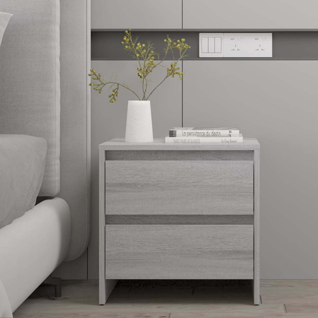 813040 vidaXL Bedside Cabinet Grey Sonoma 45x34,5x44,5 cm Engineered Wood