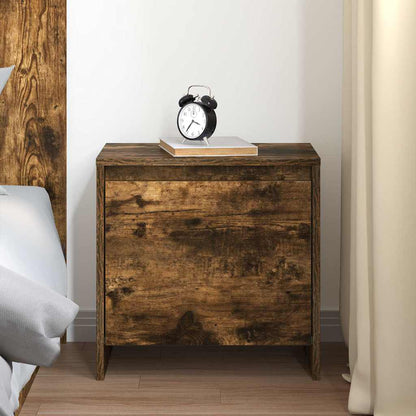 vidaXL Bedside Cabinet Smoked Oak 45x34x44,5 cm Engineered Wood