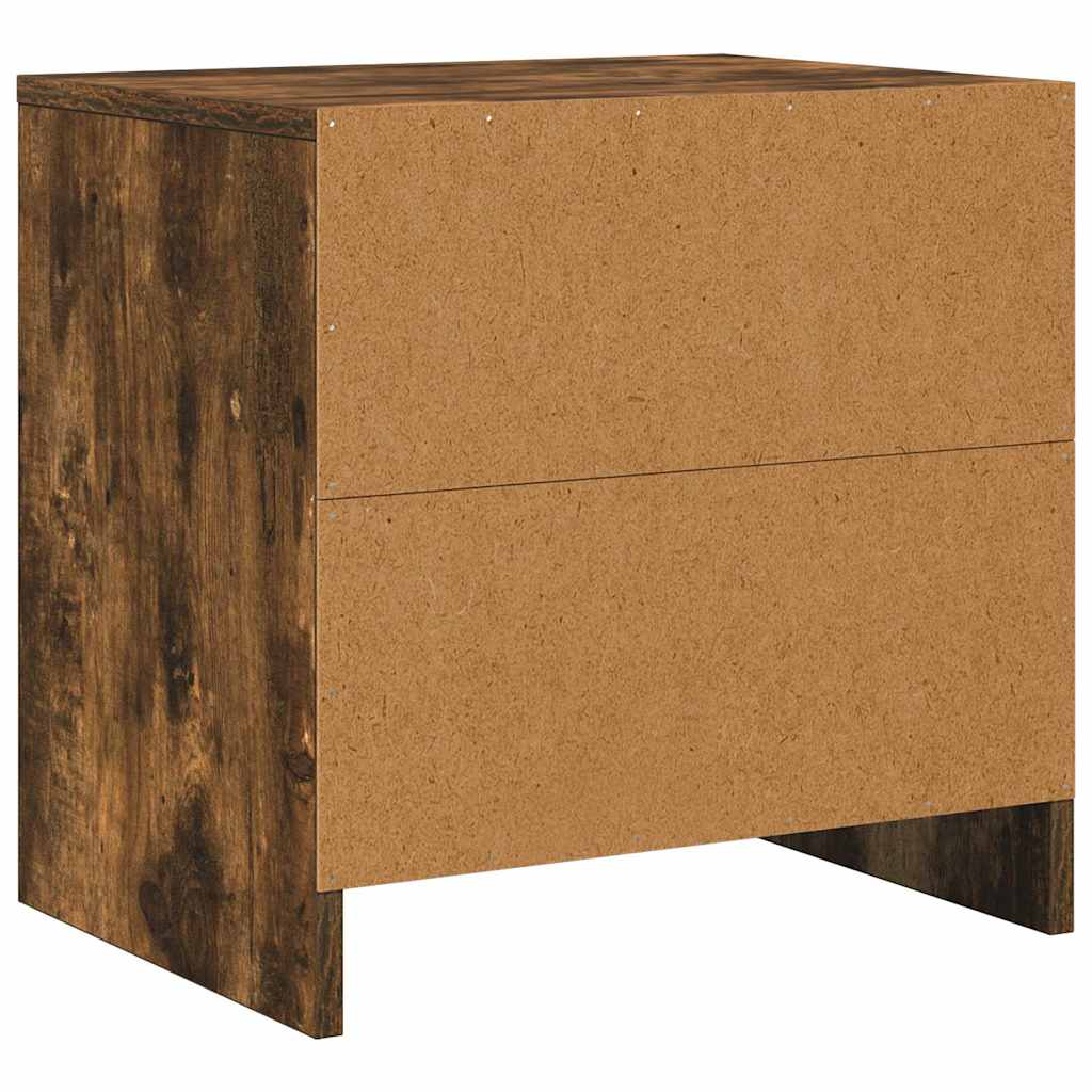 vidaXL Bedside Cabinet Smoked Oak 45x34x44.5 cm Engineered Wood