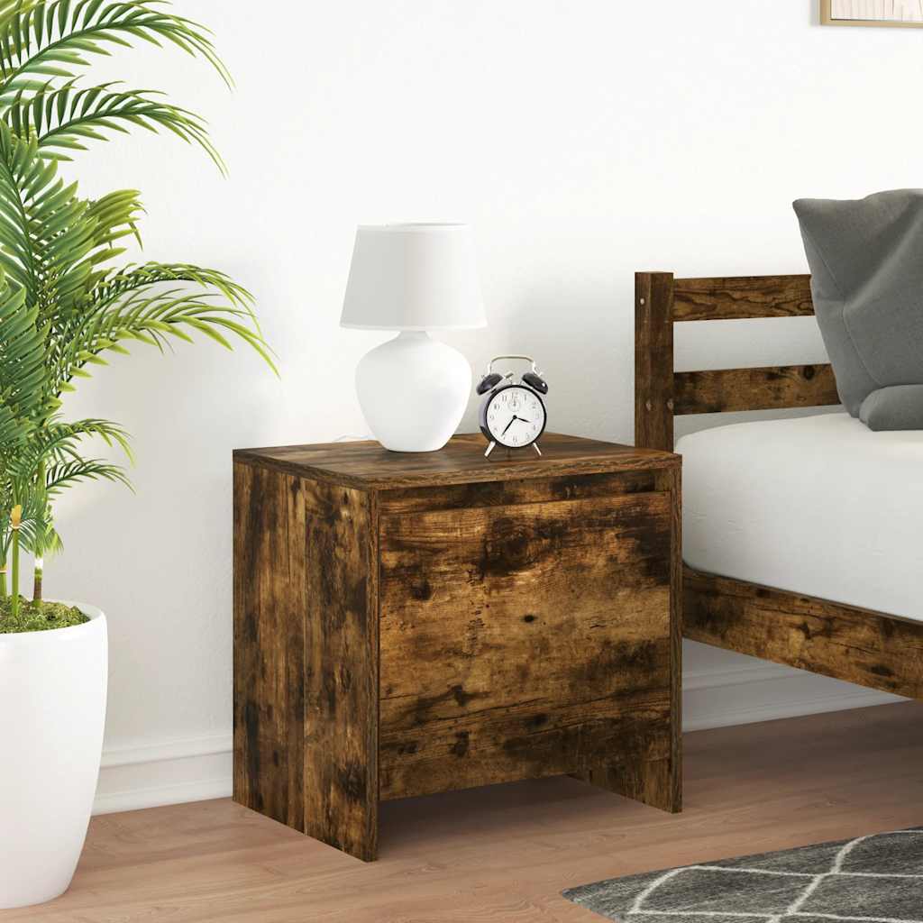 vidaXL Bedside Cabinet Smoked Oak 45x34x44.5 cm Engineered Wood