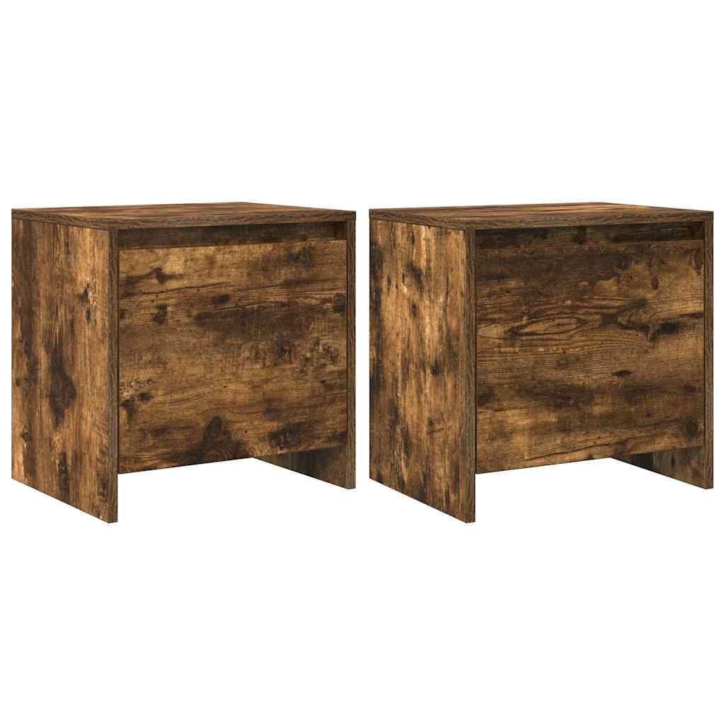 vidaXL Bedside Cabinets 2 pcs Smoked Oak 45x34x44,5 cm Engineered Wood