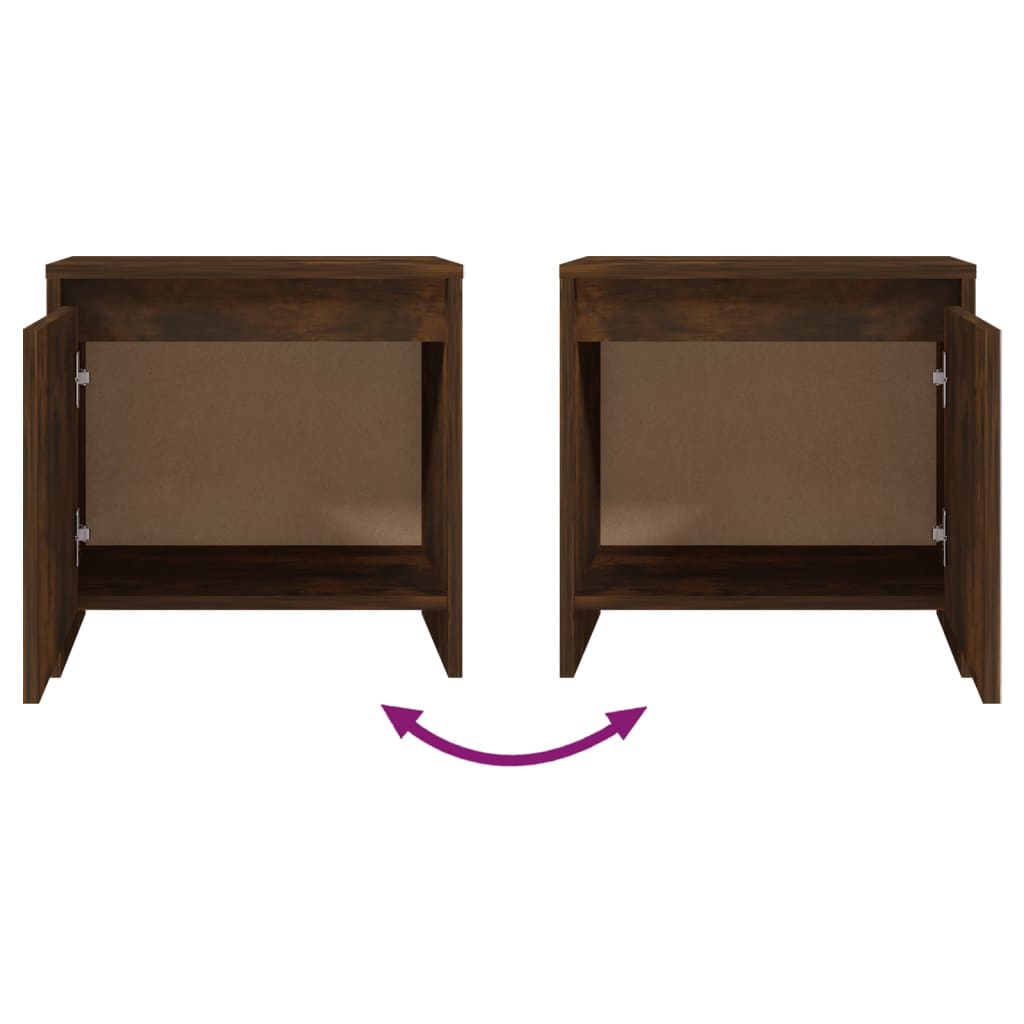 vidaXL Bedside Cabinets 2 pcs Smoked Oak 45x34x44.5 cm Engineered Wood