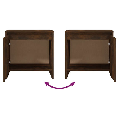 vidaXL Bedside Cabinets 2 pcs Smoked Oak 45x34x44.5 cm Engineered Wood