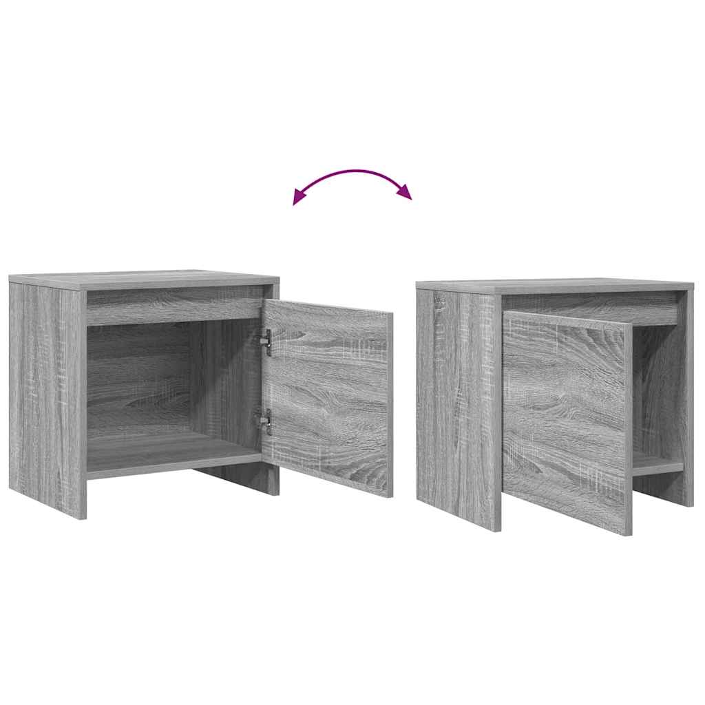 vidaXL Bedside Cabinet Grey Sonoma 45x34x44,5 cm Engineered Wood